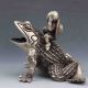Tibeten Silver Handwork Carved Kid&toad Statue G654 Other Antique Chinese Statues photo 4