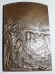 Double Sided,  20th Century French Bronze Plaque By Rene Baudichon Art Nouveau photo 1