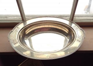Solid Sterling Silver Oval Serving Bowl Grogan Company Engraved 15.  3 Oz photo
