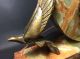 Lanshire Movement Mantle Clock Marble Base With Brass Art Deco Birds Unusual Clocks photo 5