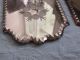 Pair Gorgeous Small Old Vintage Scalloped Edges Pink Etched Mirrors Mirrors photo 2