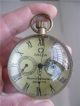 Chinese Antique Brass Clock Round Spherical Glass Mechanical Pocket Watch Nrr23 Clocks photo 1