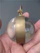 Chinese Antique Brass Clock Round Spherical Glass Mechanical Pocket Watch Nrr23 Clocks photo 2