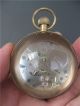 Chinese Antique Brass Clock Round Spherical Glass Mechanical Pocket Watch Nrr23 Clocks photo 3