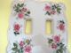 Vintage Lefton 3007 Pink Rose Double Light Switch Cover Stunning Porcelain T60 Switch Plates & Outlet Covers photo 2