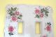 Vintage Lefton 3007 Pink Rose Double Light Switch Cover Stunning Porcelain T60 Switch Plates & Outlet Covers photo 3