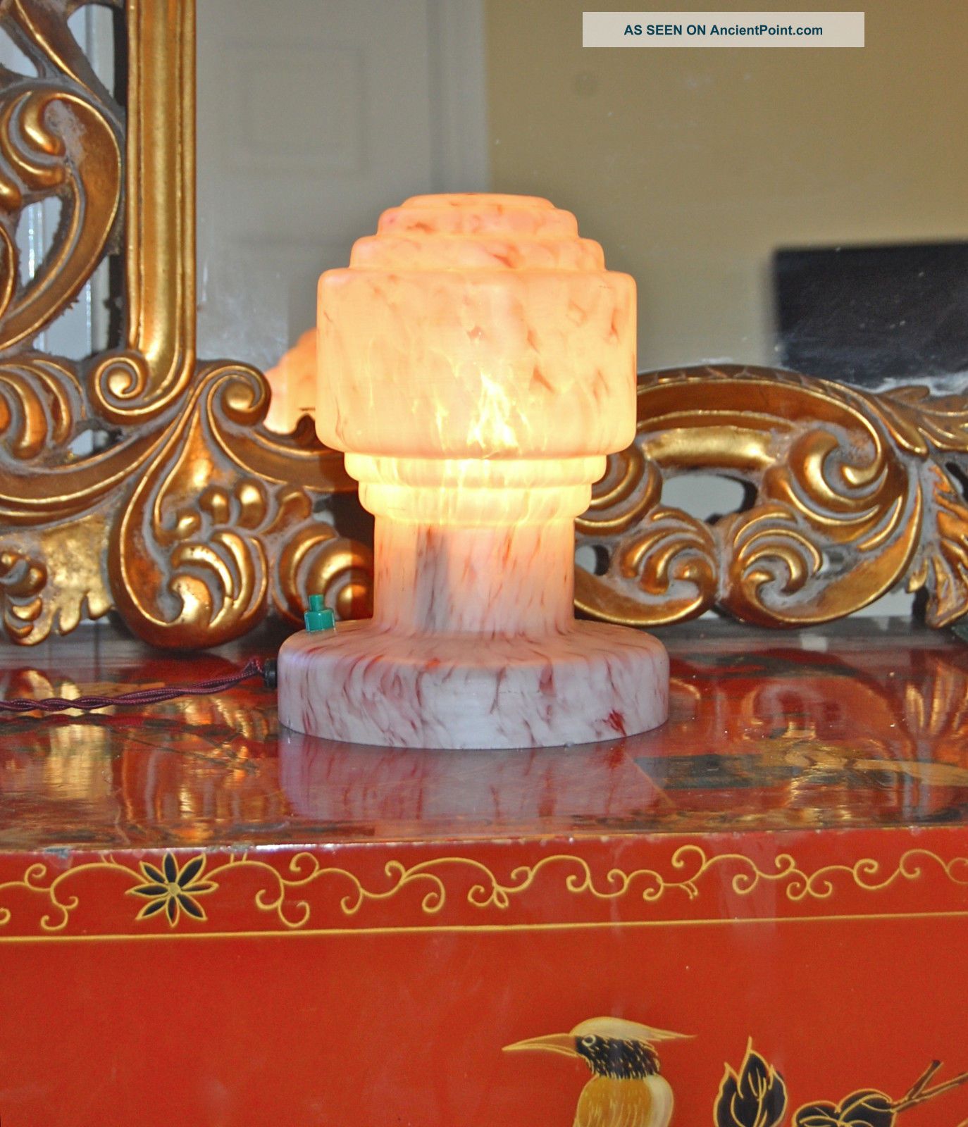 Art Deco Very Rare Lamp1930 ' S Very Rare All Glass - Art Deco photo