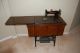 Antique Treadle Rotary Standard Cast Iron Sewing Machine,  Cabinet,  Foldaway Top Sewing Machines photo 2