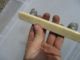 Retro Plastic Door Handle Pulls Cream With Chromed Feet Pair Late Vintage Old Door Knobs & Handles photo 6