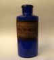 Antique Cobalt Blue Glass Chemist Apothecary Jar Bottle Pontil C.  1850 Toothpaste Bottles & Jars photo 1