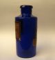 Antique Cobalt Blue Glass Chemist Apothecary Jar Bottle Pontil C.  1850 Toothpaste Bottles & Jars photo 4