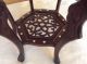 Ornate Carved Rosewood Mother Of Pearl Inlay Oriental 2 Tier Flower Stand Post-1950 photo 3
