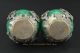 Rare Miao Silver Carve Kylin Dragon Phoenix Inlay Green Jade Lucky Pair Statue R Other Chinese Antiques photo 4