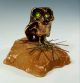 C.  Jere - Vintage Mid - Century Modern Cast Bronze Enamel Eye Owl Sculpture Metalware photo 3