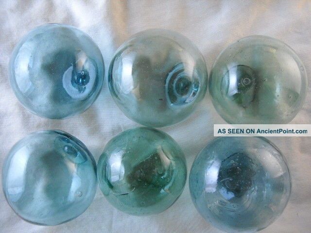 6 Bright Japanese Vintage Glass Floats Alaska Beachcomberbum Fishing Nets & Floats photo