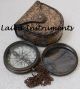 Nautical Vintage Antique Style Brass London 1885 Poem Compass With Robert Frost Compasses photo 1