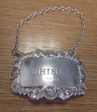 Hm Silver Whisky Decanter Label - London 197 - Richards & Knight - 14 Grammes - Gr photo
