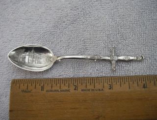 Fine Mount Vernon George Washington Masonic Sword Demitasse Souvenir Spoon - Nr photo