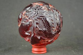 Collectible Chinese Amber Hand Carved 12 Chinese Zodiacs Statue photo