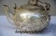 Chinese Silver Copper Handwork Carved Cranes Teapot Teapots photo 1