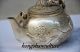 Chinese Silver Copper Handwork Carved Cranes Teapot Teapots photo 2