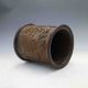 Chinese Antique Hand - Carved Old Man&pine Bamboo Brush Pot X0185 Brush Pots photo 4