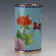 Chinese Cloisonne Painted Flower Brush Pots Other Chinese Antiques photo 1
