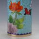 Chinese Cloisonne Painted Flower Brush Pots Other Chinese Antiques photo 3