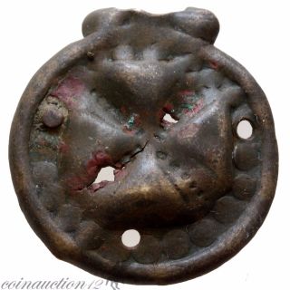 Rare Germanic Ae Applique With Religious Christian Cross 900 - 1000 Ad photo