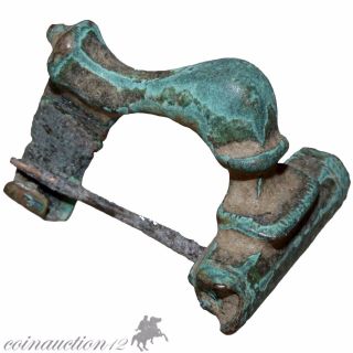 Circa 200 - 300 Ad An Little Roman Bronze Knee Fibula Brooch photo