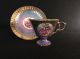 Victorian Purple Opalescent Tea Cup & Saucer With Gold Accents Cups & Saucers photo 1