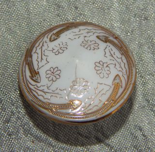 Antique Victorian China Glass Button Flowers And Gold Gilted 318 - A photo