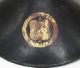 E605: Japanese Old Lacquered Samurai Military Hat Jingasa With Family Crest.  2 Armor photo 1