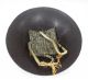 E604: Japanese Old Lacquered Samurai Military Hat Jingasa With Family Crest.  1 Armor photo 6