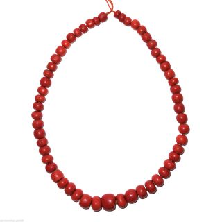 Antique String Of Coral Beads From Tibet,  China.  古董藏珊瑚珠 清 (0717) photo