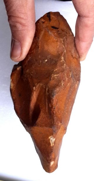 Acheulean Flint Stone Hand Axe Neanderthal Paleolithic Large Nosed Tool photo