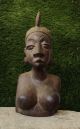 African Vintage Art Hand - Carved Wood Woman ' S Head Bust Statue Sculptures & Statues photo 4