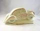 Rare French Art Deco Ceramic Car Streamline Chromed Stamped Art Deco photo 3