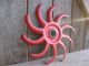 Awesome Vintage Cast Iron Spiked Wheel Rotary Hoe Steampunk/industrial Decor Primitives photo 1
