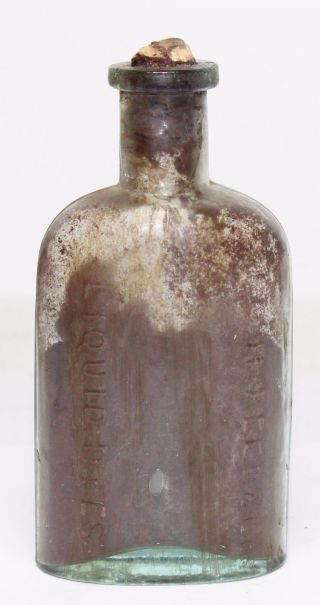 Civil War Era 1860s Small Size Bottle With Contents & Cork photo