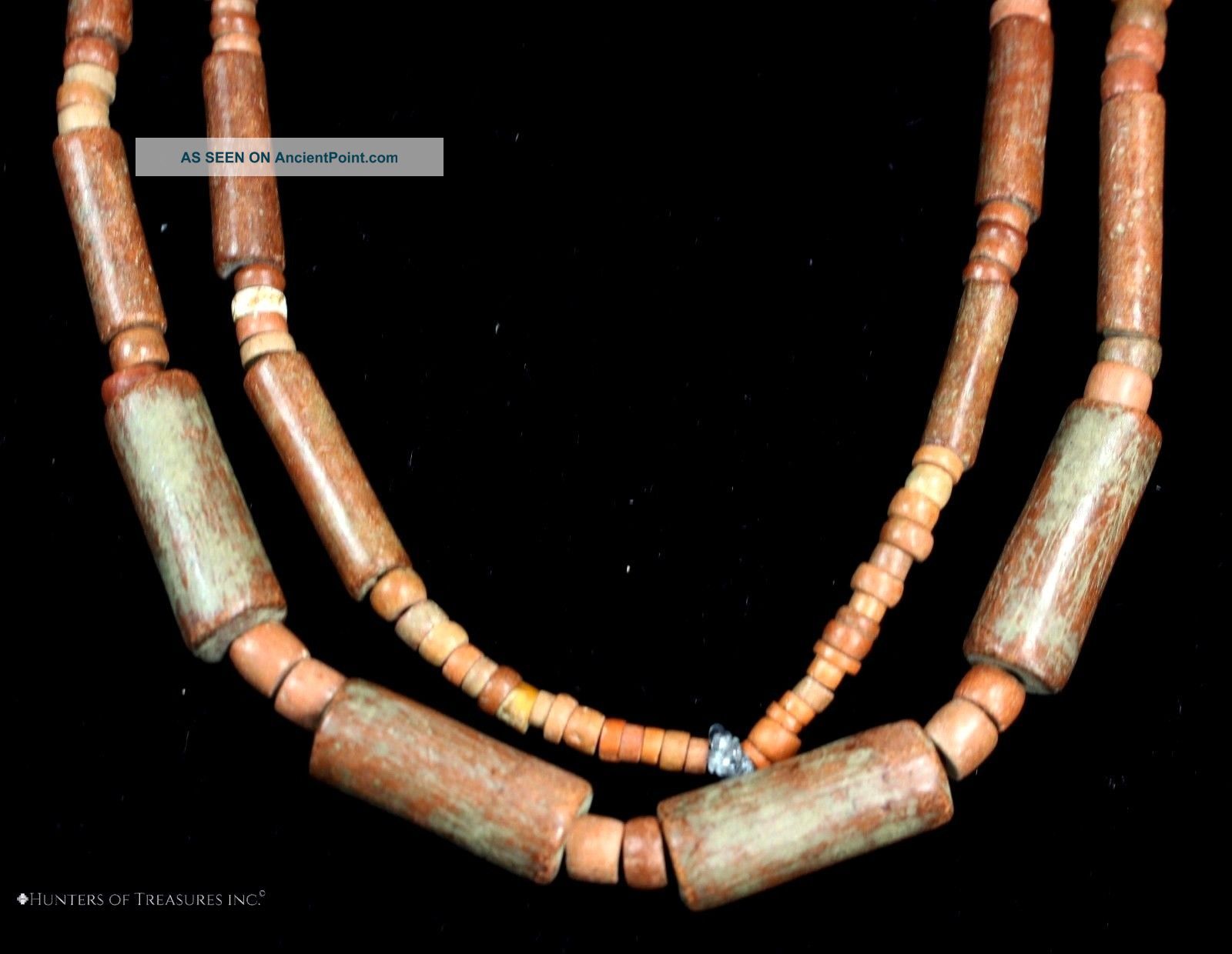 21) Strand Of Pre Columbian Tairona Indians Ceramic Beads Artifact The Americas photo