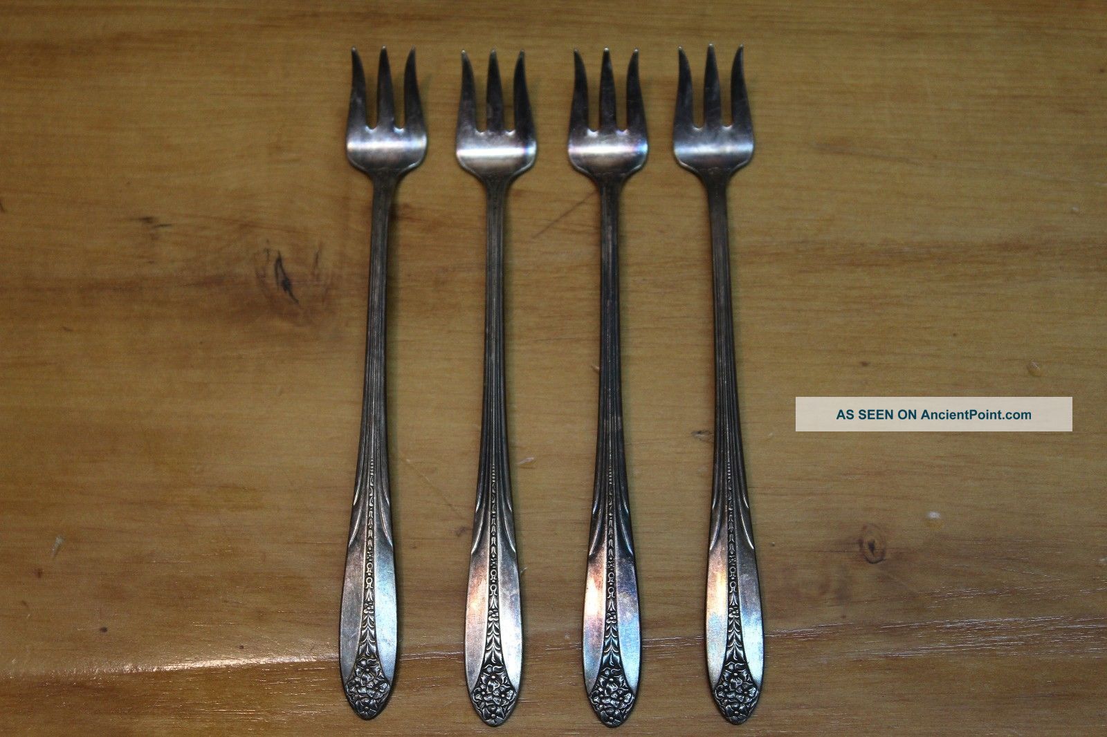 4 National Silver Co A1 1930 Princess Royal Silverplate Cocktail/seafood Forks Flatware & Silverware photo