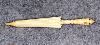 Sewing Needle Case Carved Cattle Bone Umbrella Antique 1800 photo