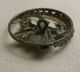 Antique Art Nouveau Iris Pierced Brass Crystal Rhinestone Repousse Button1 1/8 
