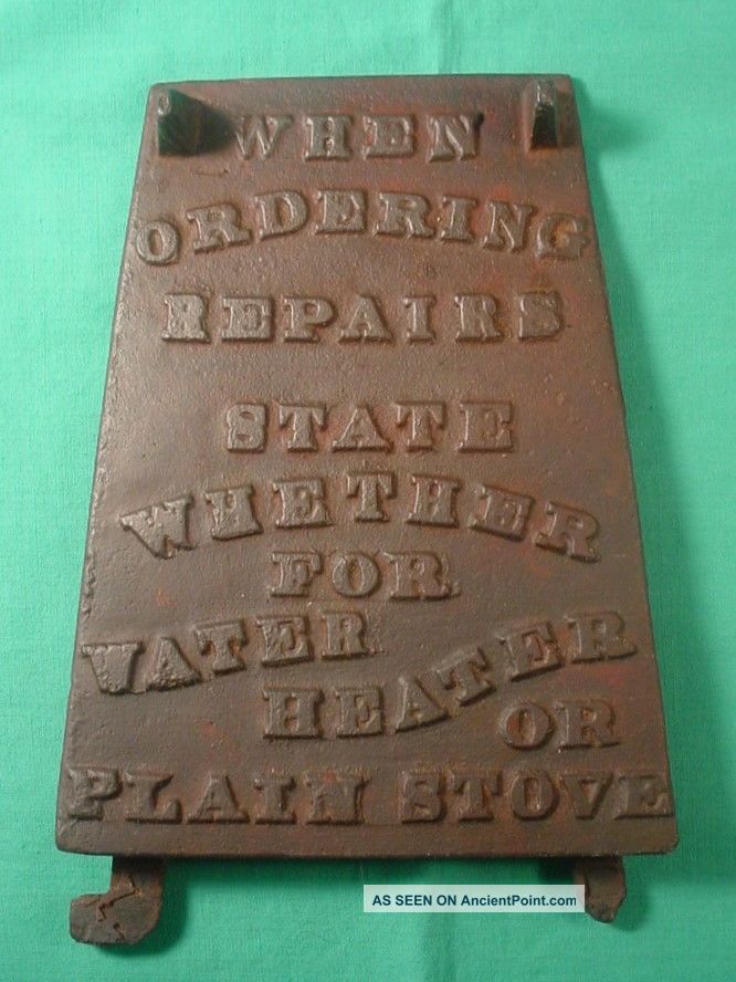 Cast Iron Wood Stove Water Heater Sign When Ordering Repairs State Whether For Stoves photo