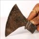 1850 ' S Indian Antique Hand Forged Iron Axe Head Shape 8310 India photo 2