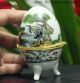 China White Porcelain Egg Shaped Crane Rouge Box Cosmetic Box Jewelry Box Bnb Other Antique Chinese Statues photo 2