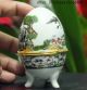 China White Porcelain Egg Shaped Crane Rouge Box Cosmetic Box Jewelry Box Bnb Other Antique Chinese Statues photo 3