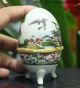 China White Porcelain Egg Shaped Crane Rouge Box Cosmetic Box Jewelry Box Bnb Other Antique Chinese Statues photo 4