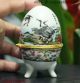 China White Porcelain Egg Shaped Crane Rouge Box Cosmetic Box Jewelry Box Bnb Other Antique Chinese Statues photo 5